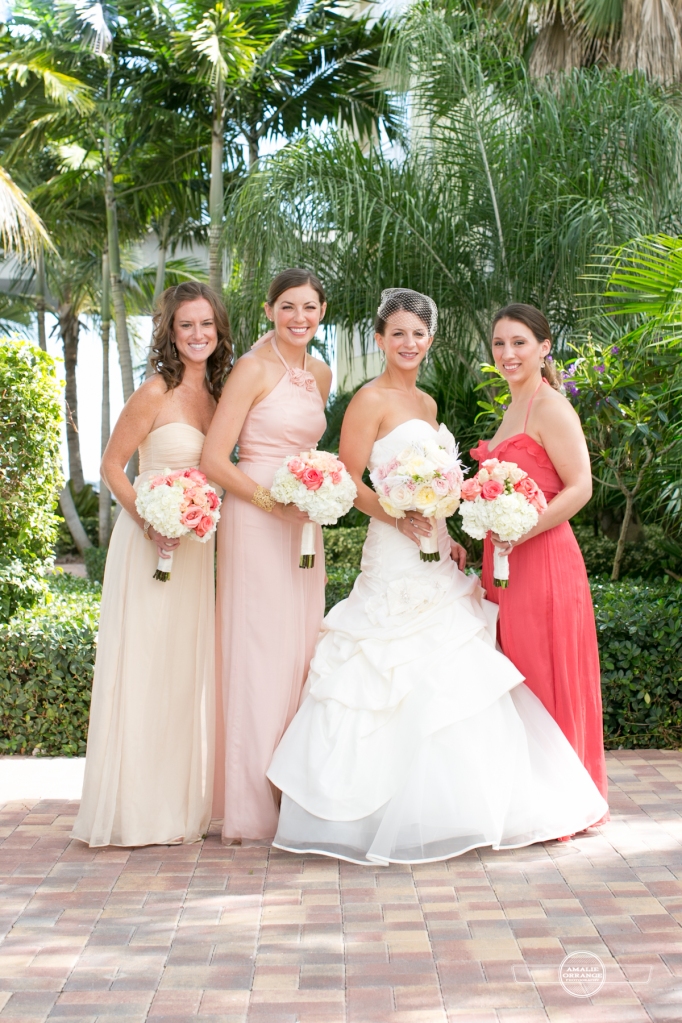 Florida beach wedding pink wedding 