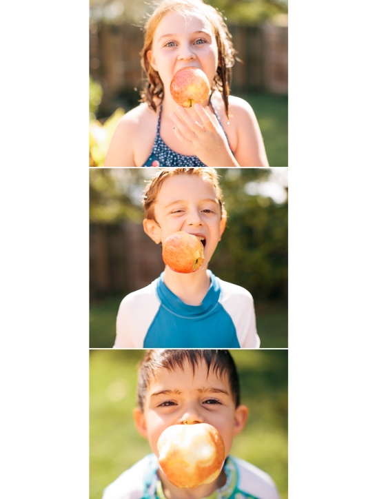 Kids bobbing for apples 