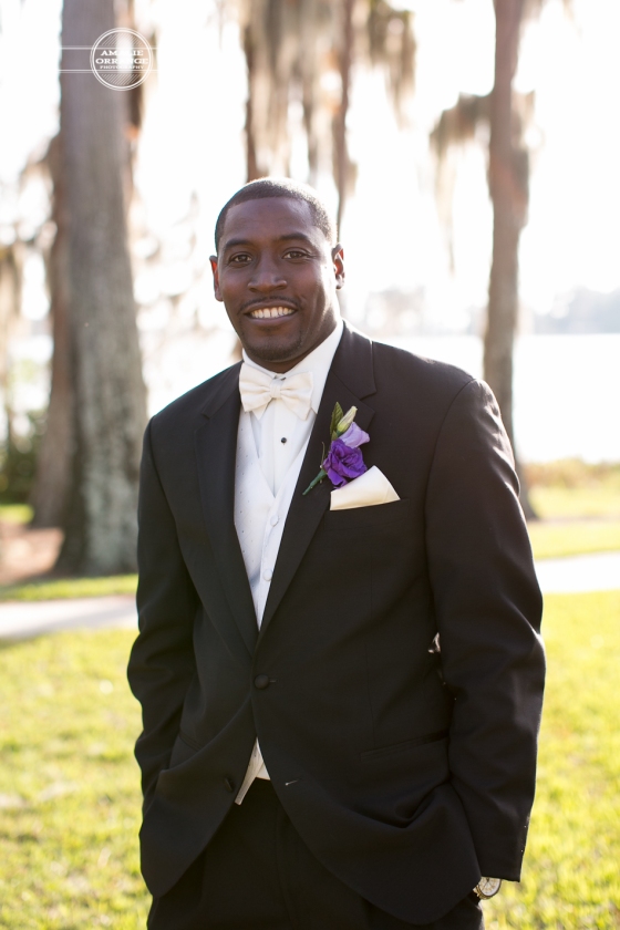 African american groom in tuxedo