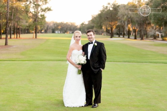 bride and groom golf course